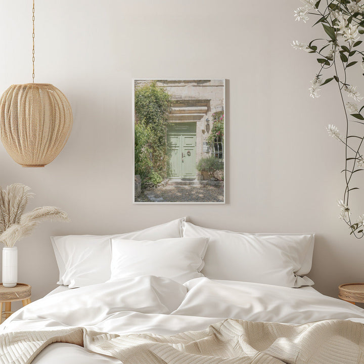 Pastel Green Door - Stretched Canvas, Poster or Fine Art Print I Heart Wall Art