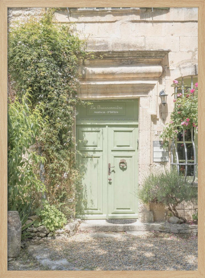 Pastel Green Door - Stretched Canvas, Poster or Fine Art Print I Heart Wall Art