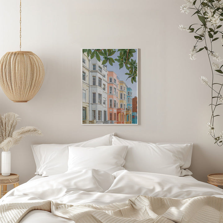 Pastel Houses - Stretched Canvas, Poster or Fine Art Print I Heart Wall Art