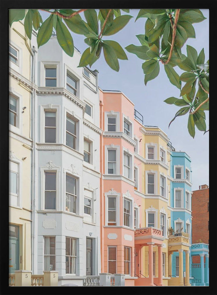 Pastel Houses - Stretched Canvas, Poster or Fine Art Print I Heart Wall Art