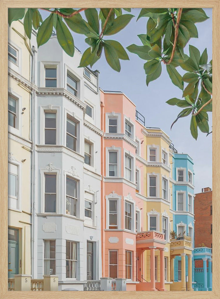 Pastel Houses - Stretched Canvas, Poster or Fine Art Print I Heart Wall Art