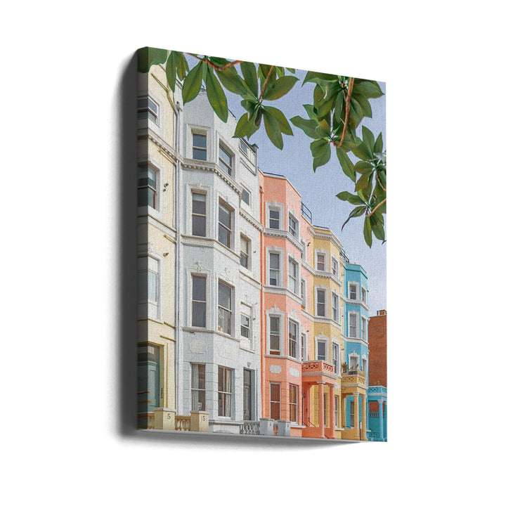 Pastel Houses - Stretched Canvas, Poster or Fine Art Print I Heart Wall Art
