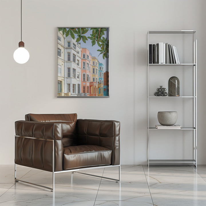 Pastel Houses - Stretched Canvas, Poster or Fine Art Print I Heart Wall Art