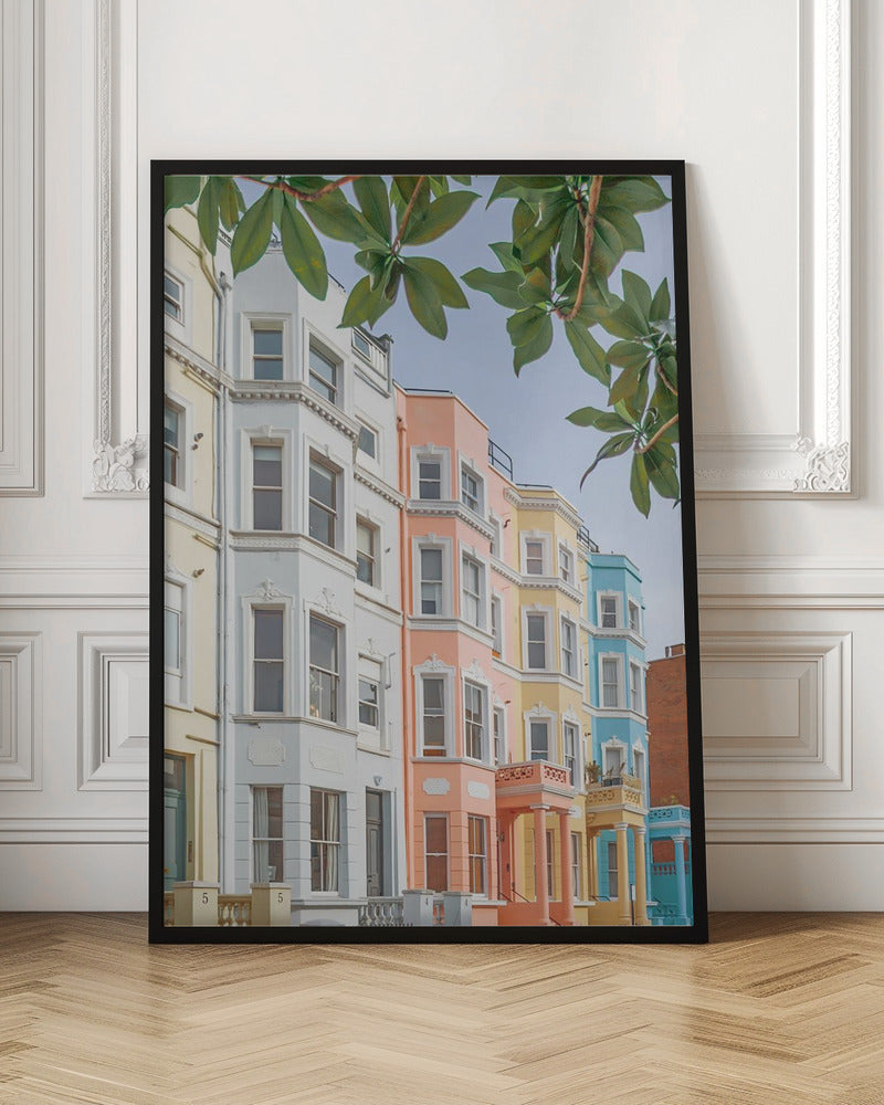 Pastel Houses - Stretched Canvas, Poster or Fine Art Print I Heart Wall Art