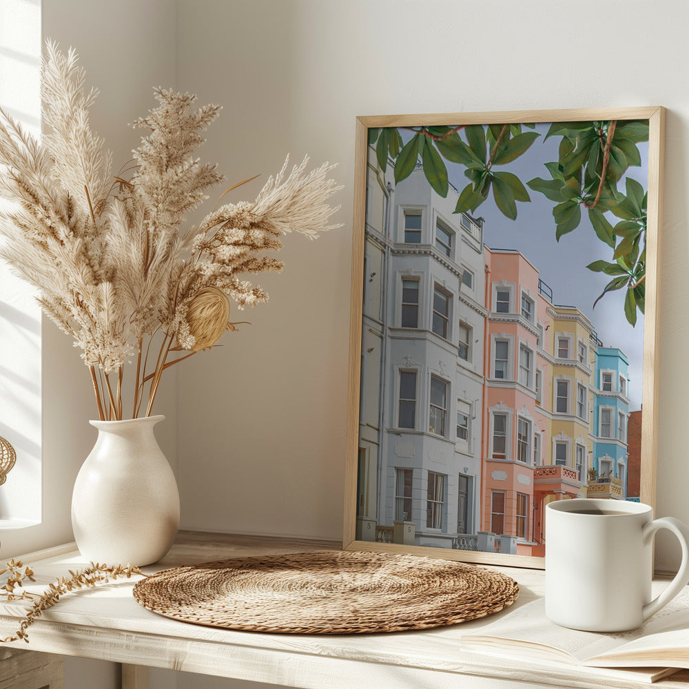 Pastel Houses - Stretched Canvas, Poster or Fine Art Print I Heart Wall Art