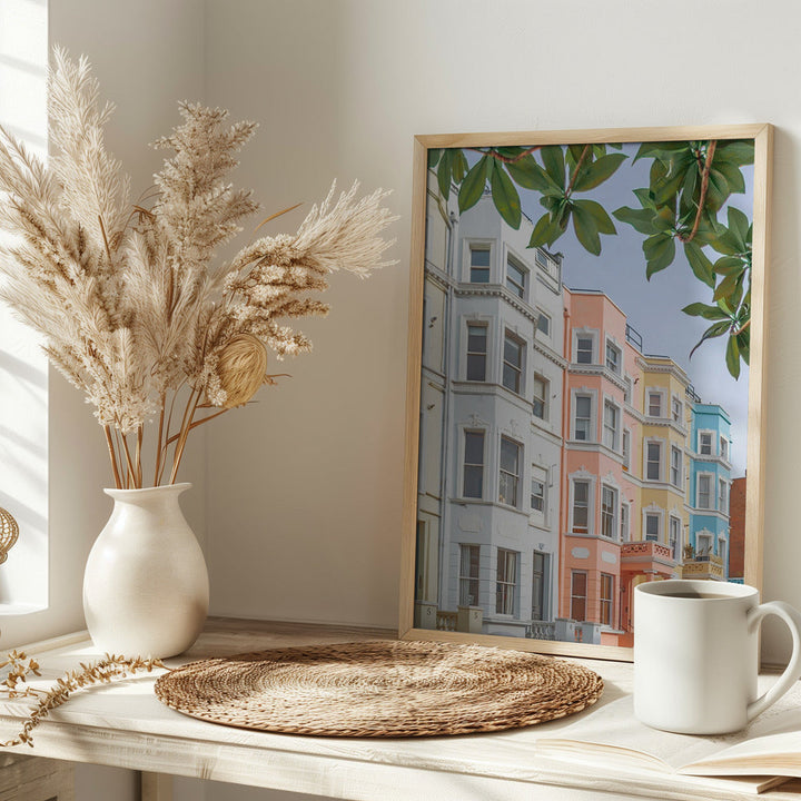 Pastel Houses - Stretched Canvas, Poster or Fine Art Print I Heart Wall Art
