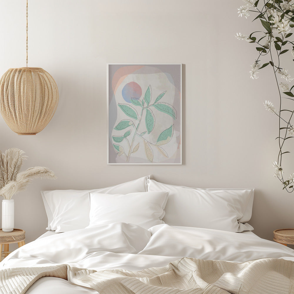 Pastel Leaves - Stretched Canvas, Poster or Fine Art Print I Heart Wall Art