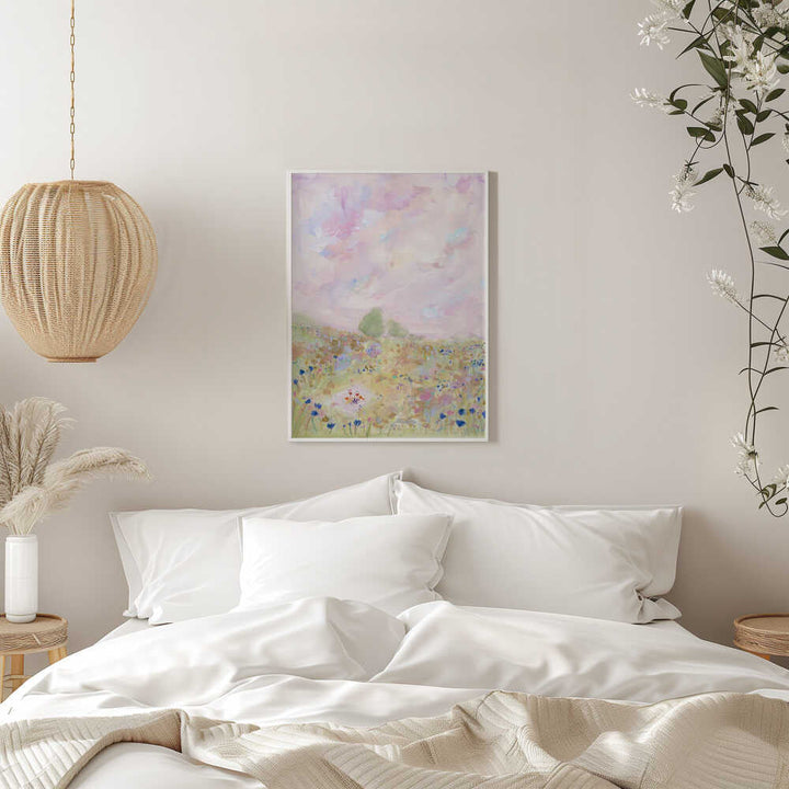 Pastel Meadow Bliss - Stretched Canvas Poster or Fine Art Print