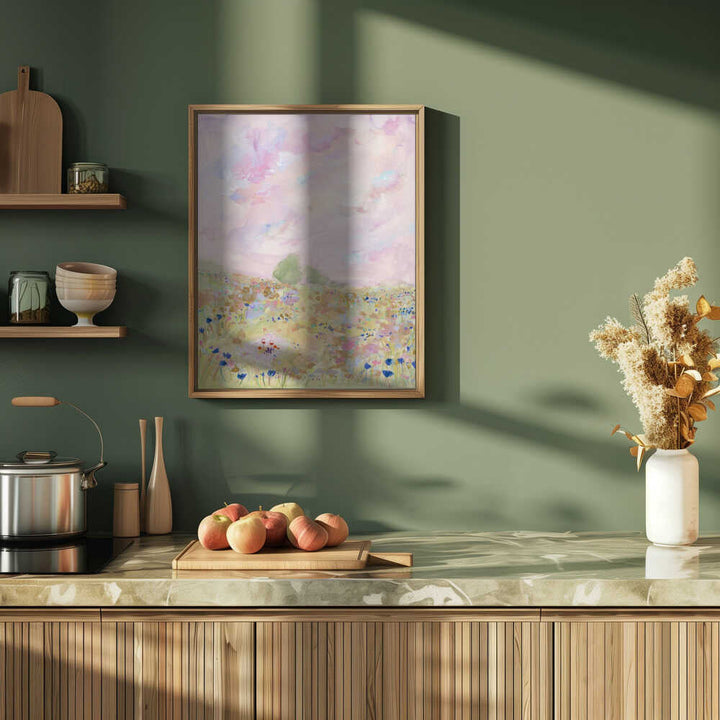 Pastel Meadow Bliss - Stretched Canvas Poster or Fine Art Print