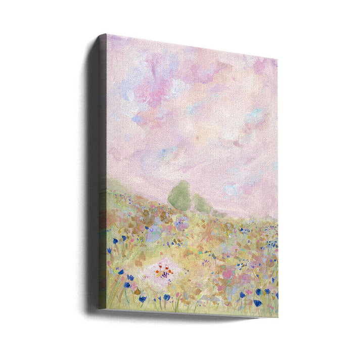 Pastel Meadow Bliss - Stretched Canvas Poster or Fine Art Print