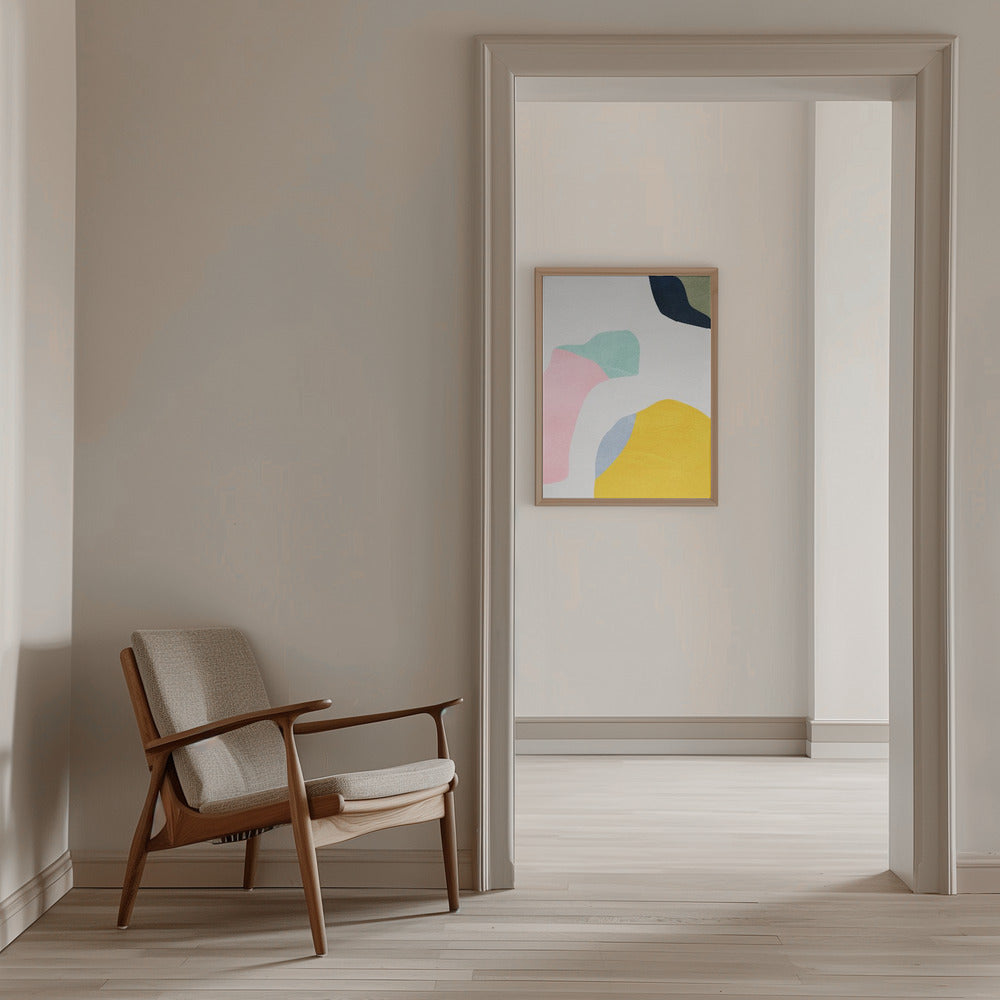 Pastel Minimal shapes - Stretched Canvas, Poster or Fine Art Print I Heart Wall Art