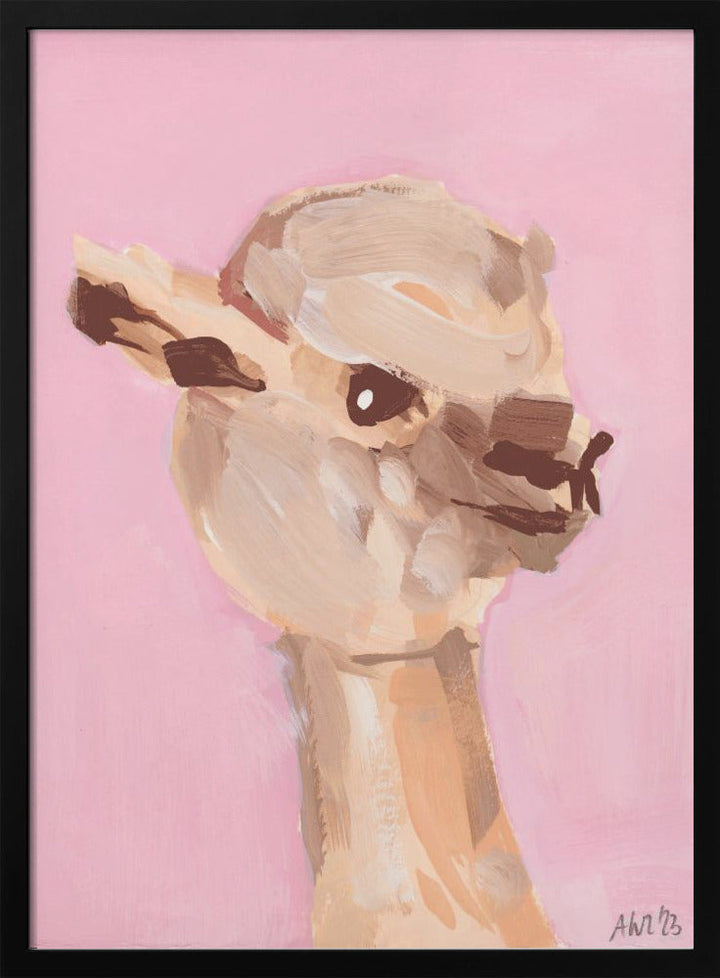 Pastel Pink Alpaca - Stretched Canvas, Poster or Fine Art Print I Heart Wall Art