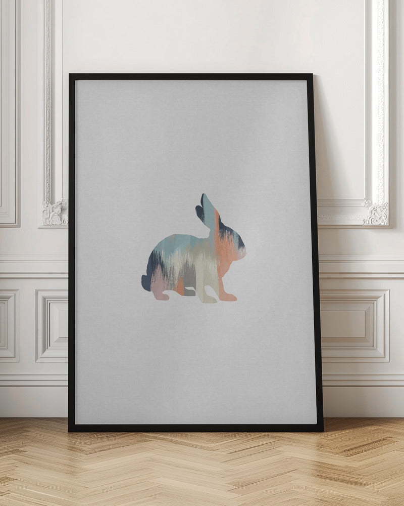 Pastel Rabbit - Stretched Canvas, Poster or Fine Art Print I Heart Wall Art
