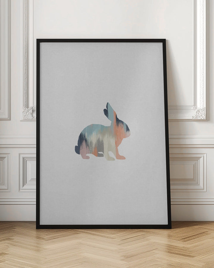 Pastel Rabbit - Stretched Canvas, Poster or Fine Art Print I Heart Wall Art