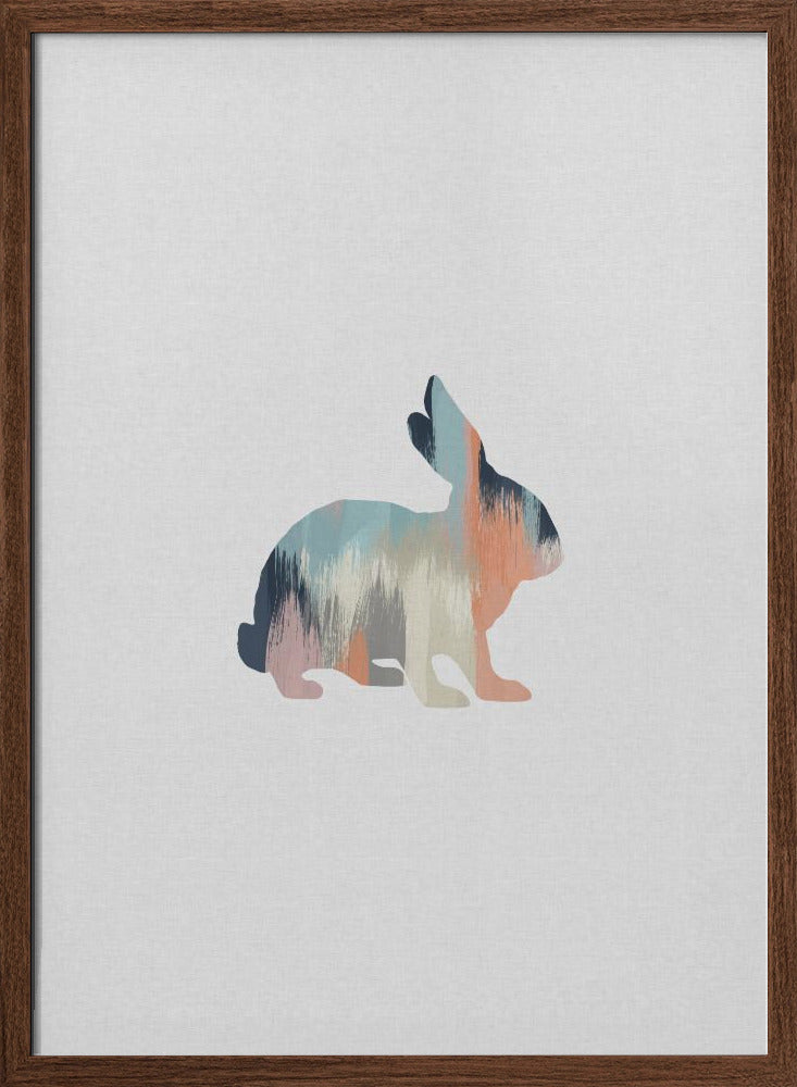 Pastel Rabbit - Stretched Canvas, Poster or Fine Art Print I Heart Wall Art