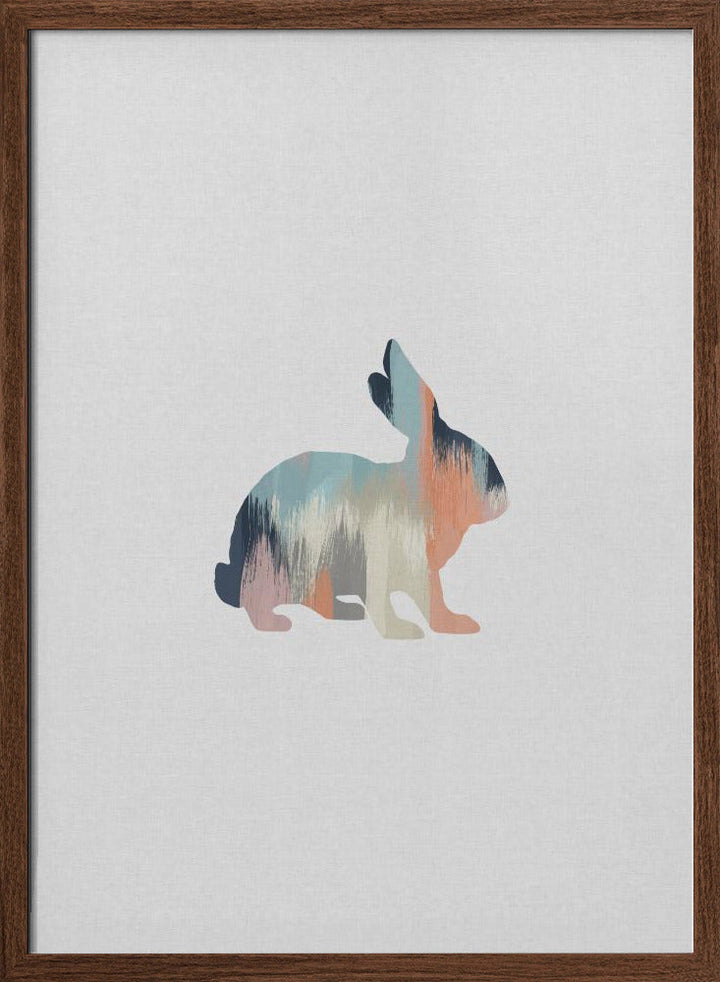 Pastel Rabbit - Stretched Canvas, Poster or Fine Art Print I Heart Wall Art
