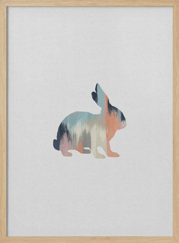 Pastel Rabbit - Stretched Canvas, Poster or Fine Art Print I Heart Wall Art