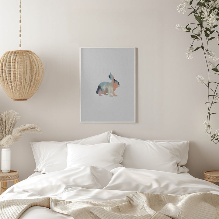 Pastel Rabbit - Stretched Canvas, Poster or Fine Art Print I Heart Wall Art