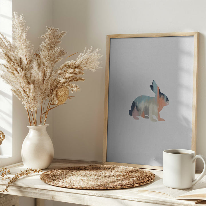 Pastel Rabbit - Stretched Canvas, Poster or Fine Art Print I Heart Wall Art