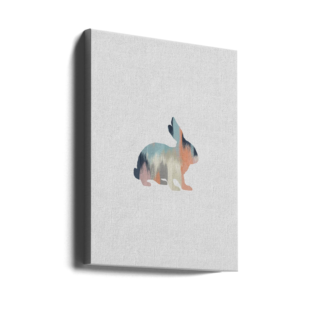 Pastel Rabbit - Stretched Canvas, Poster or Fine Art Print I Heart Wall Art