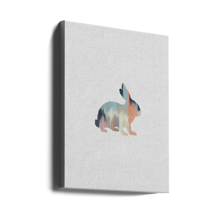 Pastel Rabbit - Stretched Canvas, Poster or Fine Art Print I Heart Wall Art