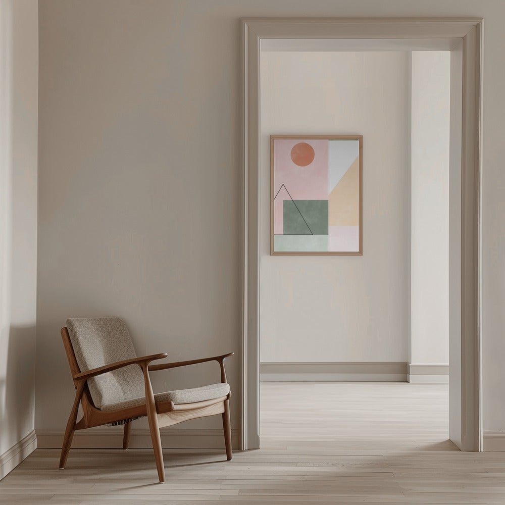 Pastel Tones With Minimalist Shapes - Stretched Canvas, Poster or Fine Art Print - I Heart Wall Art - Poster Print, Canvas Print or Framed Art Print