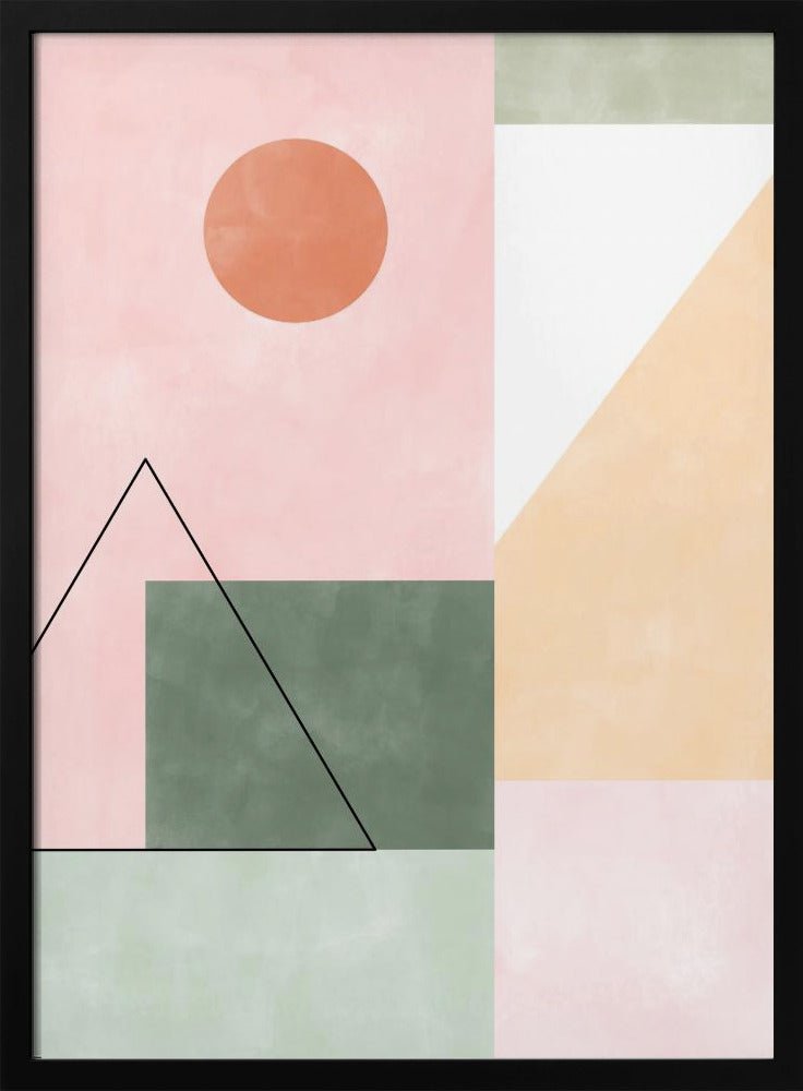 Pastel Tones With Minimalist Shapes - Stretched Canvas, Poster or Fine Art Print - I Heart Wall Art - Poster Print, Canvas Print or Framed Art Print