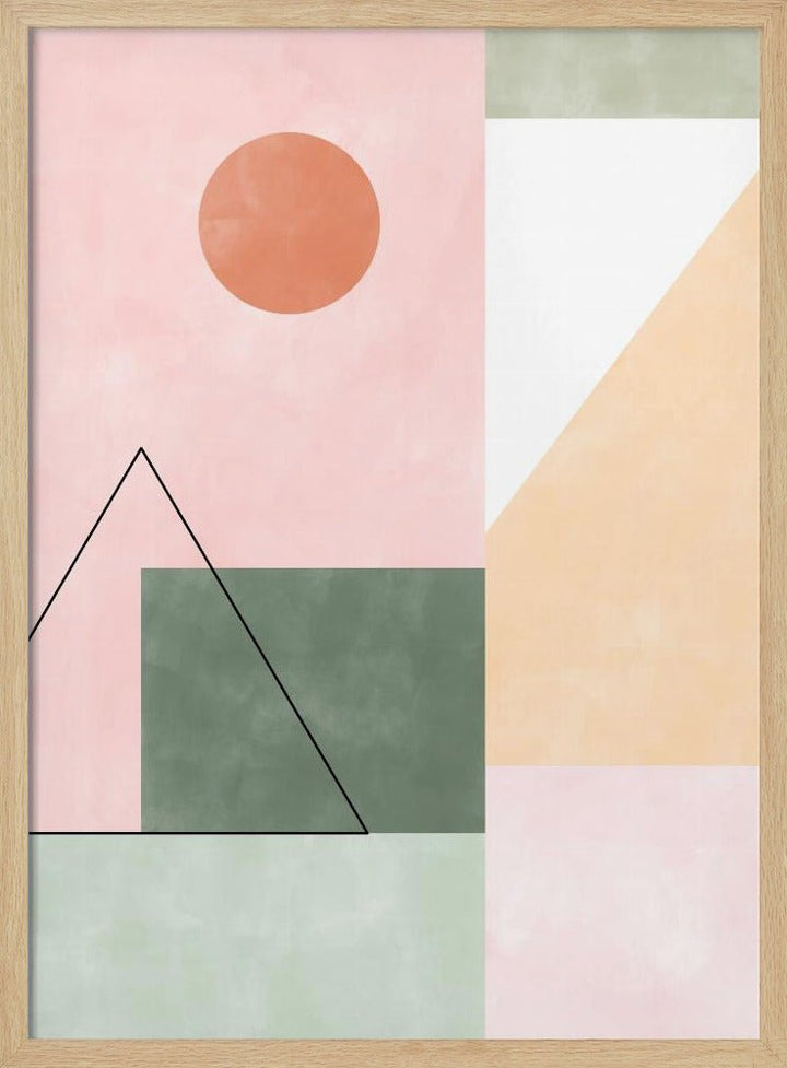 Pastel Tones With Minimalist Shapes - Stretched Canvas, Poster or Fine Art Print - I Heart Wall Art - Poster Print, Canvas Print or Framed Art Print