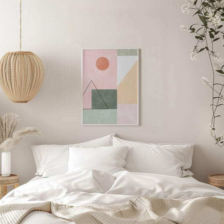 Pastel Tones With Minimalist Shapes - Stretched Canvas, Poster or Fine Art Print - I Heart Wall Art - Poster Print, Canvas Print or Framed Art Print