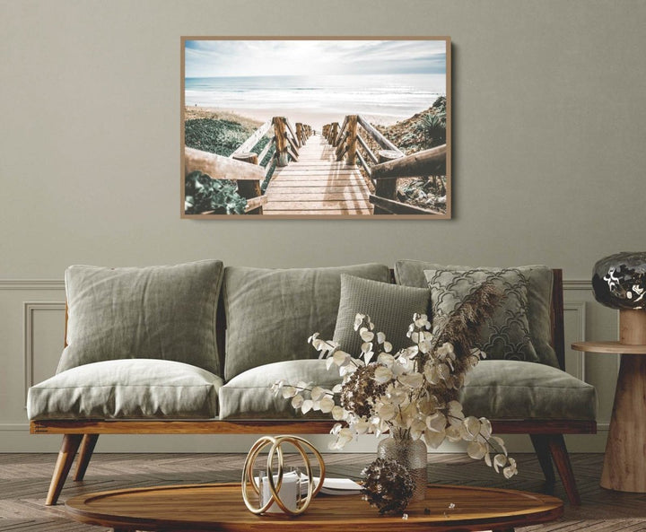 Path To The Beach - Photographic Art Print of Steps To The Beach - I Heart Wall Art - Poster Print, Canvas Print or Framed Art Print