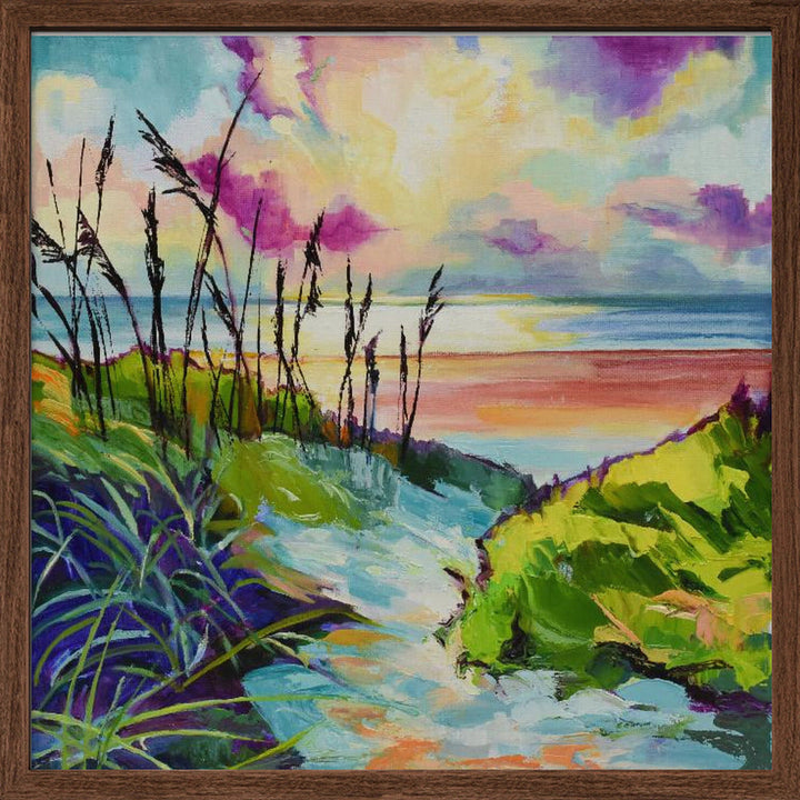 Path To the Ocean - Square Stretched Canvas, Poster or Fine Art Print I Heart Wall Art