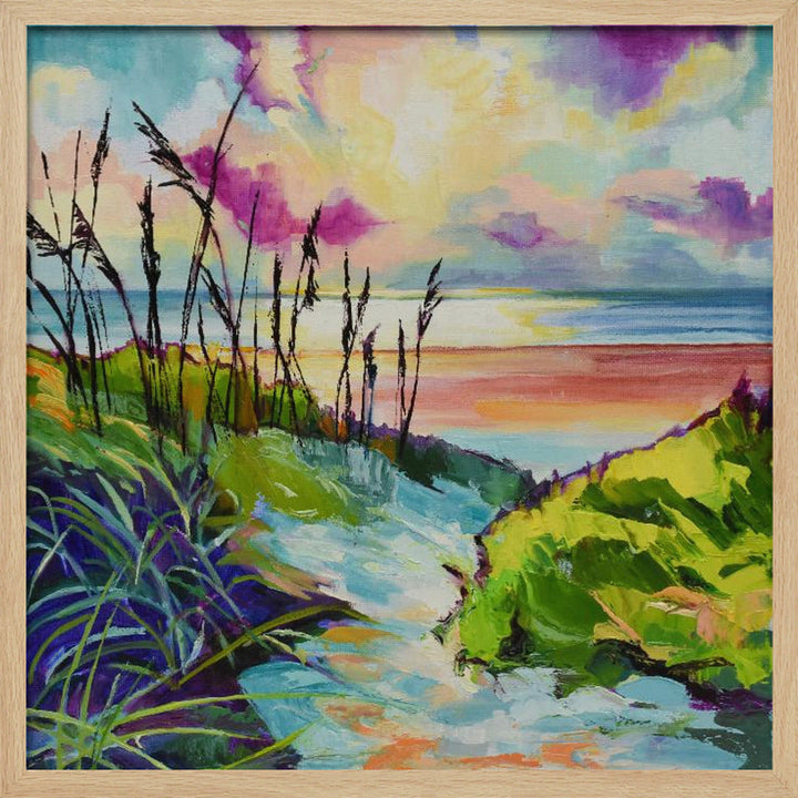 Path To the Ocean - Square Stretched Canvas, Poster or Fine Art Print I Heart Wall Art