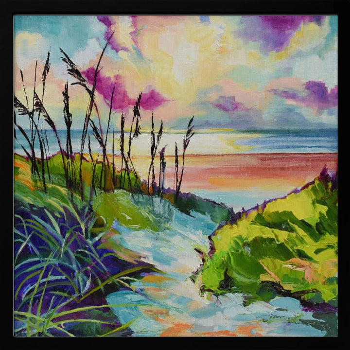 Path To the Ocean - Square Stretched Canvas, Poster or Fine Art Print I Heart Wall Art