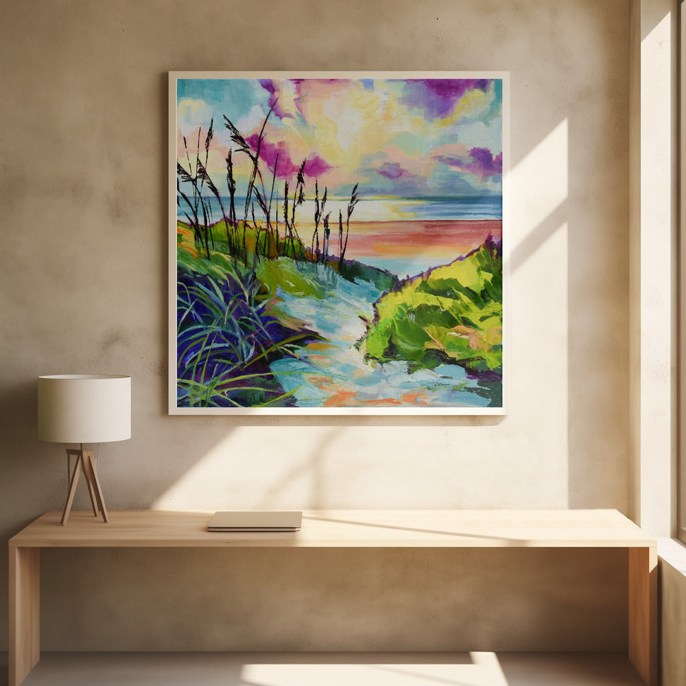 Path To the Ocean - Square Stretched Canvas, Poster or Fine Art Print I Heart Wall Art