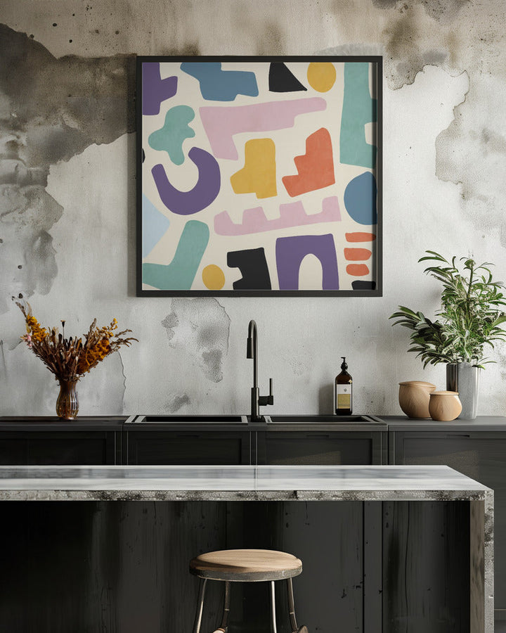 Pattern3 Mid Bunt 2gros - Square Stretched Canvas, Poster or Fine Art Print I Heart Wall Art