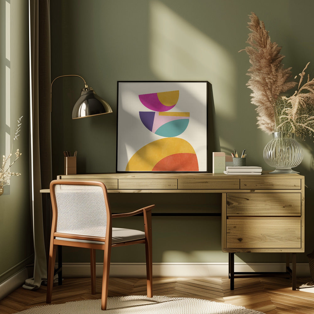 Pattern3 Mid Bunt 4 - Square Stretched Canvas, Poster or Fine Art Print I Heart Wall Art