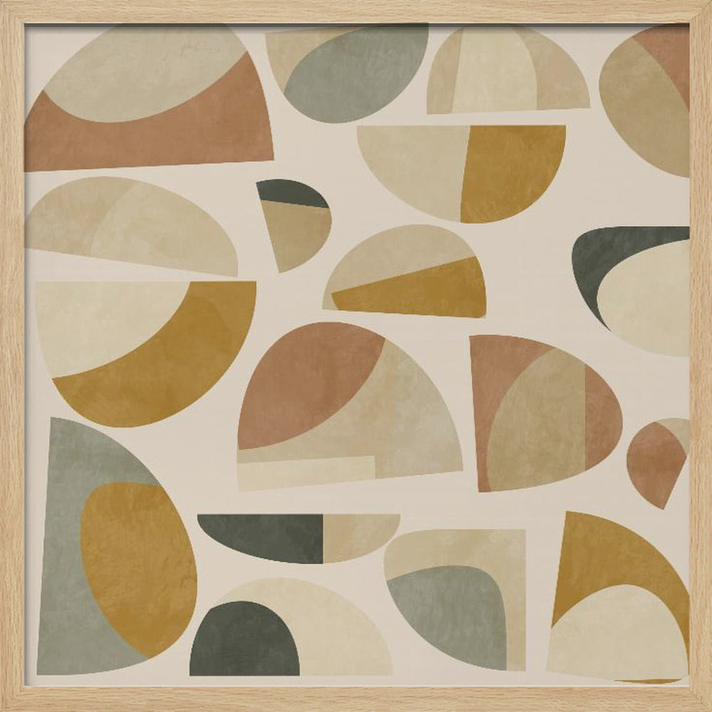 Pattern3 Mid Earth 1 Kopie - Square Stretched Canvas, Poster or Fine Art Print I Heart Wall Art