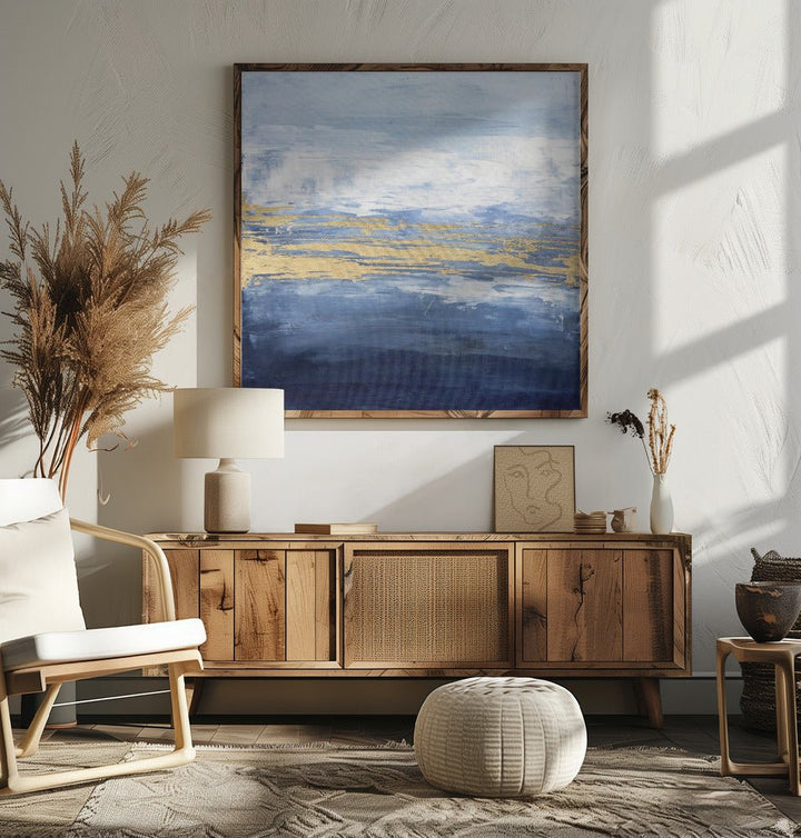 Peaceful Golden Horizon - Square Stretched Canvas, Poster or Fine Art Print - I Heart Wall Art - Poster Print, Canvas Print or Framed Art Print