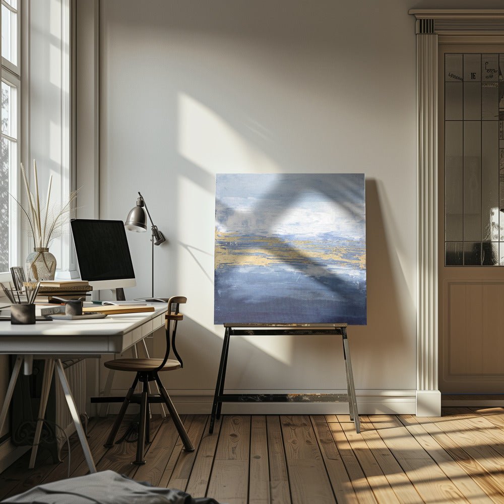 Peaceful Golden Horizon - Square Stretched Canvas, Poster or Fine Art Print - I Heart Wall Art - Poster Print, Canvas Print or Framed Art Print
