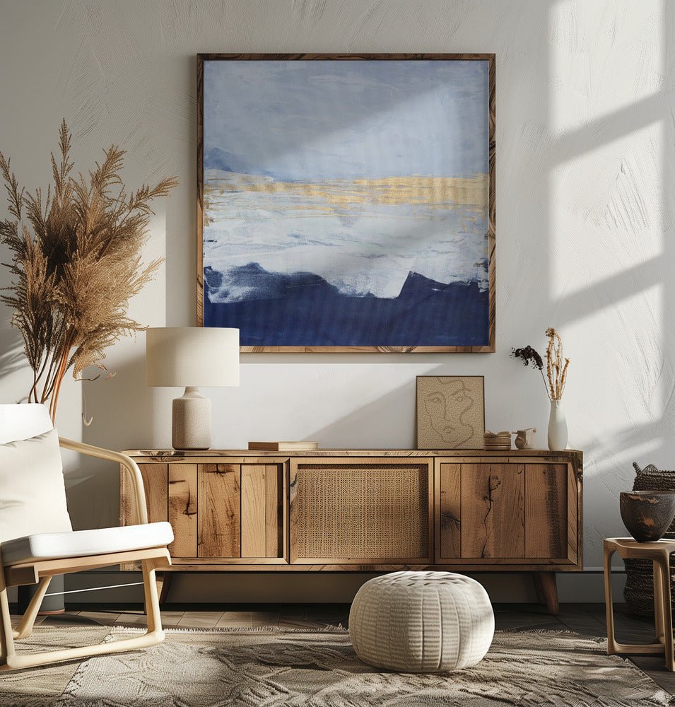 Peaceful Golden Horizon - Square Stretched Canvas, Poster or Fine Art Print - I Heart Wall Art - Poster Print, Canvas Print or Framed Art Print