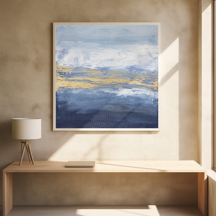 Peaceful Golden Horizon - Square Stretched Canvas, Poster or Fine Art Print - I Heart Wall Art - Poster Print, Canvas Print or Framed Art Print