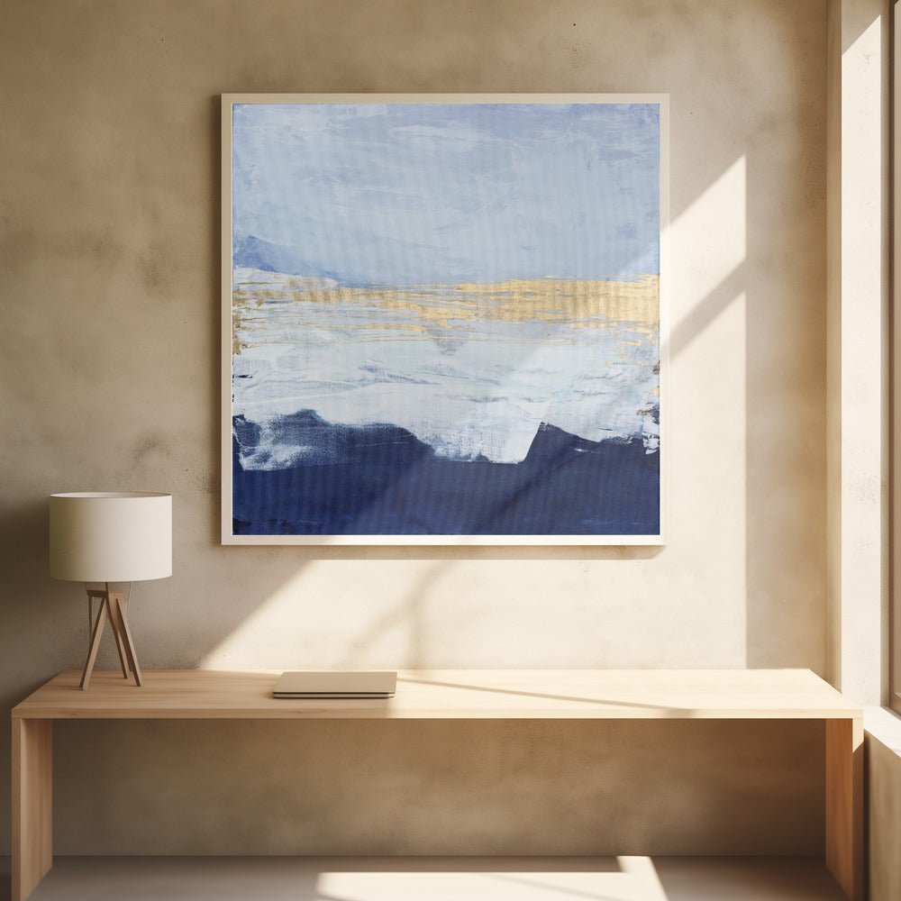 Peaceful Golden Horizon - Square Stretched Canvas, Poster or Fine Art Print - I Heart Wall Art - Poster Print, Canvas Print or Framed Art Print