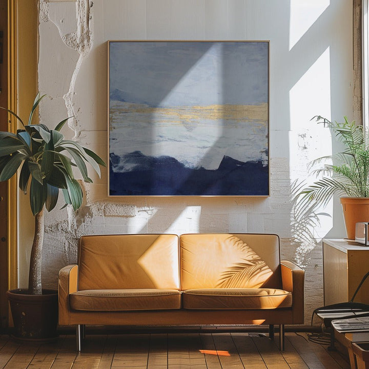 Peaceful Golden Horizon - Square Stretched Canvas, Poster or Fine Art Print - I Heart Wall Art - Poster Print, Canvas Print or Framed Art Print