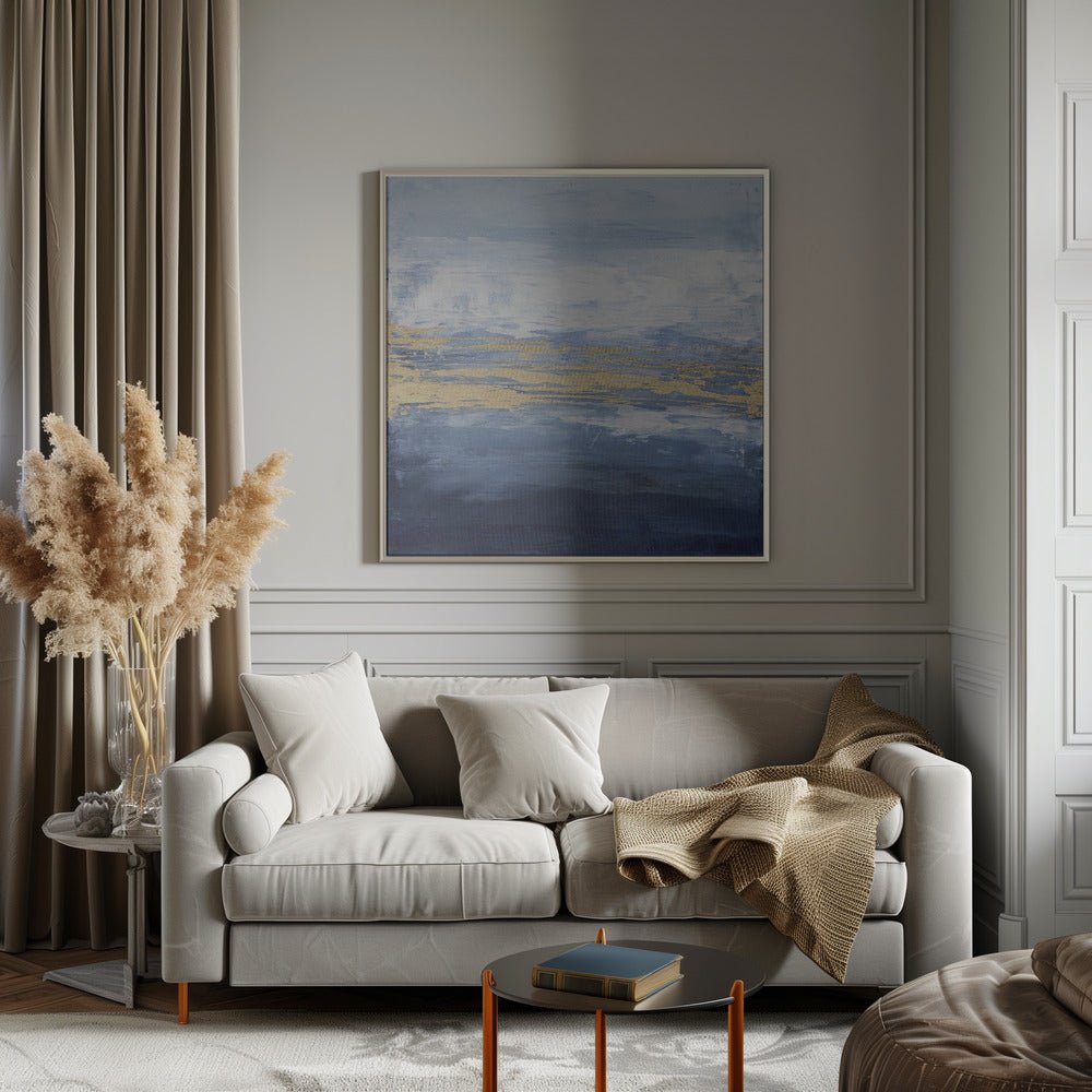 Peaceful Golden Horizon - Square Stretched Canvas, Poster or Fine Art Print - I Heart Wall Art - Poster Print, Canvas Print or Framed Art Print