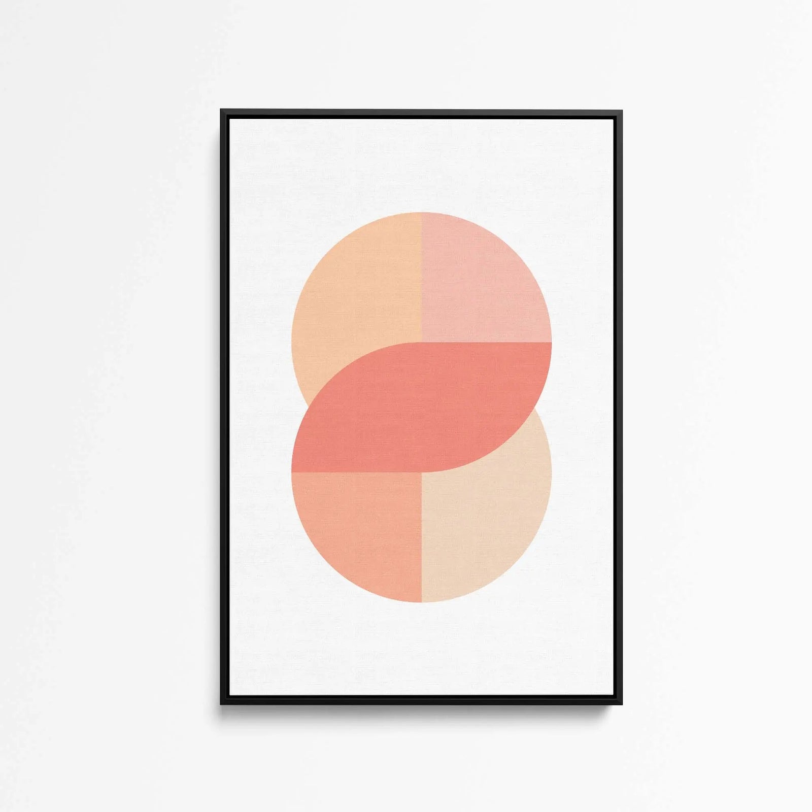 Peach 41 - Pastel Geometric Stretched Canvas Print or Framed Fine Art Print - Artwork I Heart Wall Art Australia