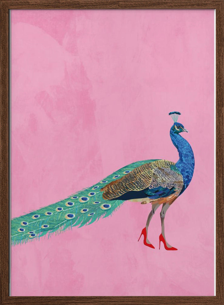 Peacock wearing heels - Stretched Canvas, Poster or Fine Art Print I Heart Wall Art