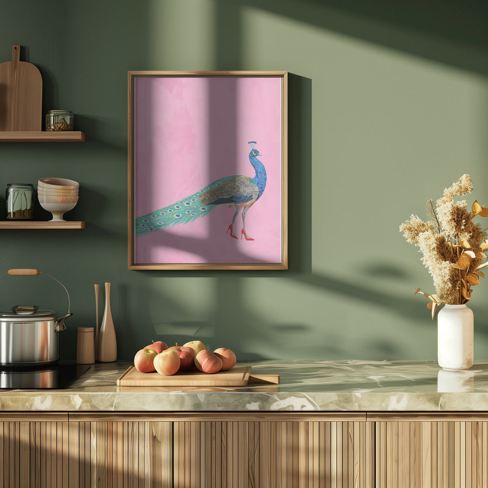 Peacock wearing heels - Stretched Canvas, Poster or Fine Art Print I Heart Wall Art