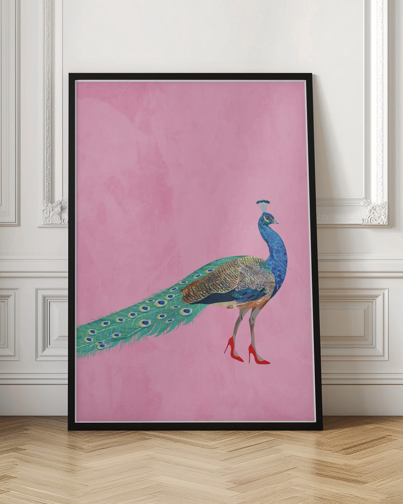 Peacock wearing heels - Stretched Canvas, Poster or Fine Art Print I Heart Wall Art
