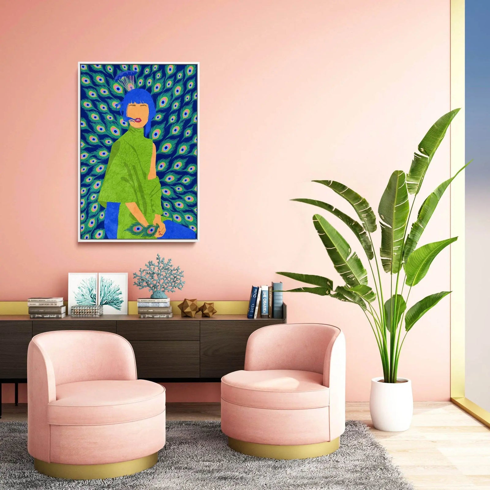 Peacock Woman by Raissa Oltmanns - Stretched Canvas Print or Framed Fine Art Print - Artwork I Heart Wall Art Australia 
