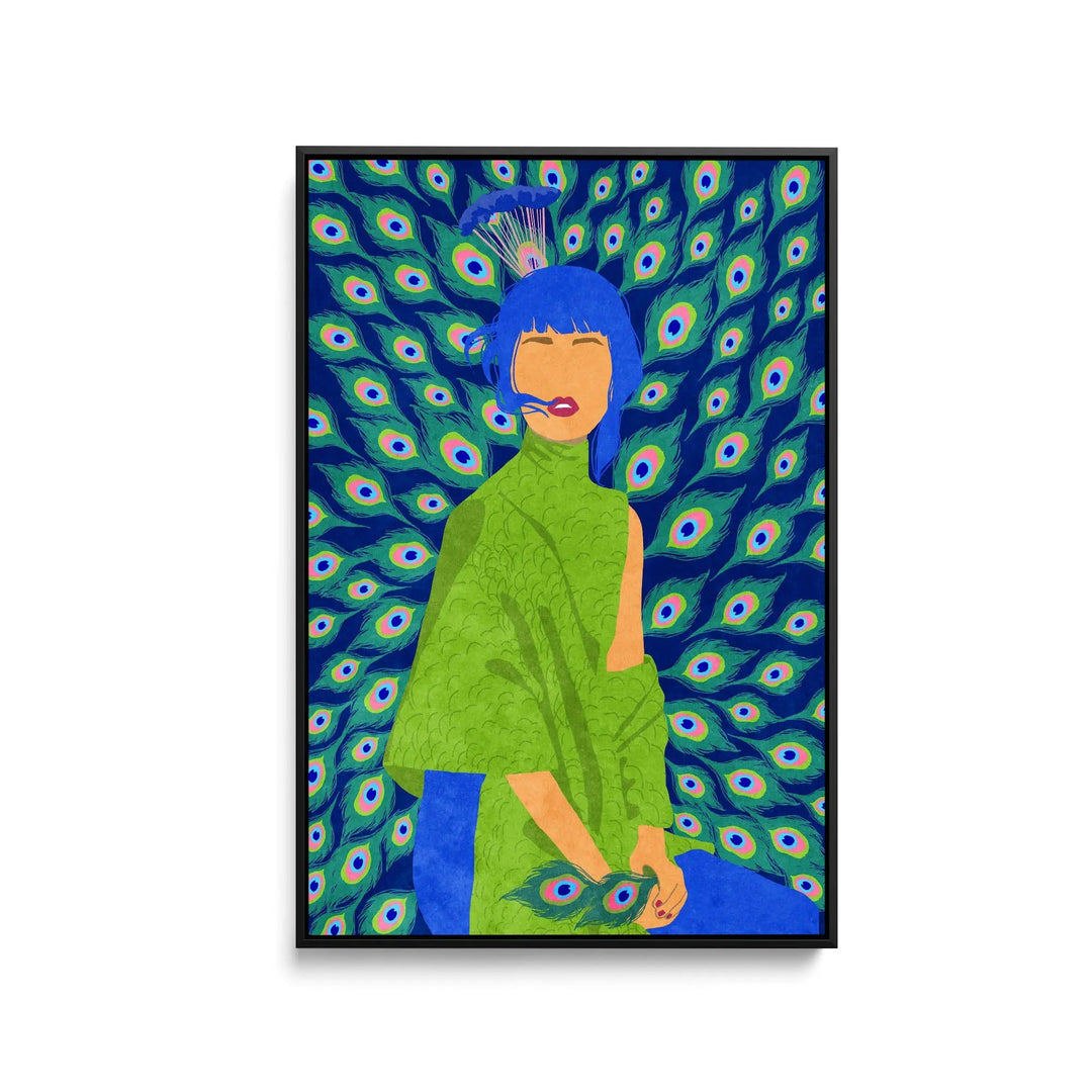 Peacock Woman by Raissa Oltmanns - Stretched Canvas Print or Framed Fine Art Print - Artwork I Heart Wall Art Australia 